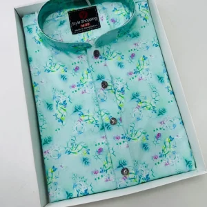 Luxury Digital Print Panjabi - Sky Blue